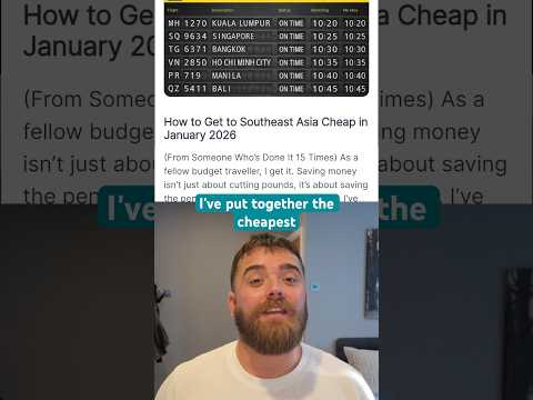 Cheapest Jan flights UK to Southeast Asia for under £200 #travel